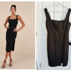 Lulu's Chic Black Midi Dress